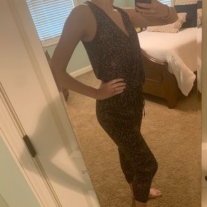 Floral drawstring jumpsuit